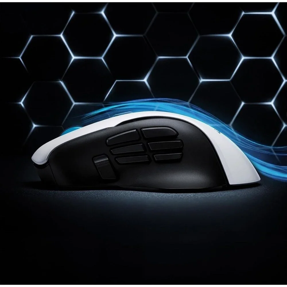 LTC MKM071 Wireless MMO Gaming Mouse with RGB Charging Dock, Tri-Mode